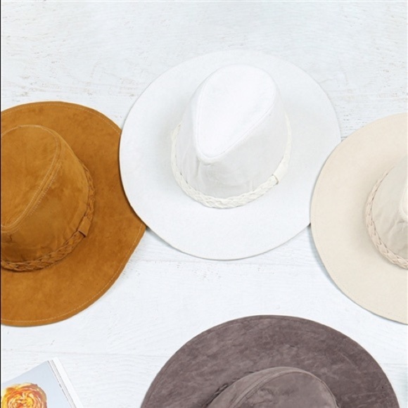 NEW IVORY GRAY FASHION BRIM HAT‎ WITH BRAIDED TIE - Picture 2 of 5